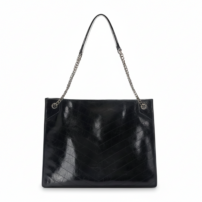 Vintage Leather Tote Bag – Large Shoulder Hobo Bag