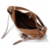 Suede Leather Shoulder Bag – Minimal Underarm Tote