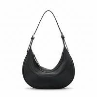Leather Crescent Shoulder Bag – Minimal Underarm Bag