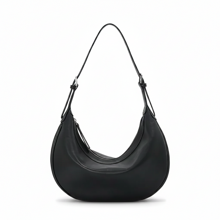 Leather Crescent Shoulder Bag – Minimal Underarm Bag