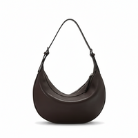Leather Crescent Shoulder Bag – Minimal Underarm Bag
