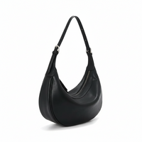 Leather Crescent Shoulder Bag – Minimal Underarm Bag