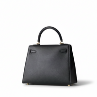 Leather Shoulder Bag – Lock Closure Crossbody