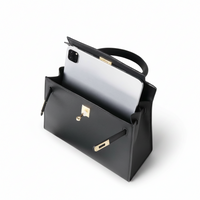 Leather Shoulder Bag – Lock Closure Crossbody