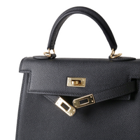 Leather Shoulder Bag – Lock Closure Crossbody