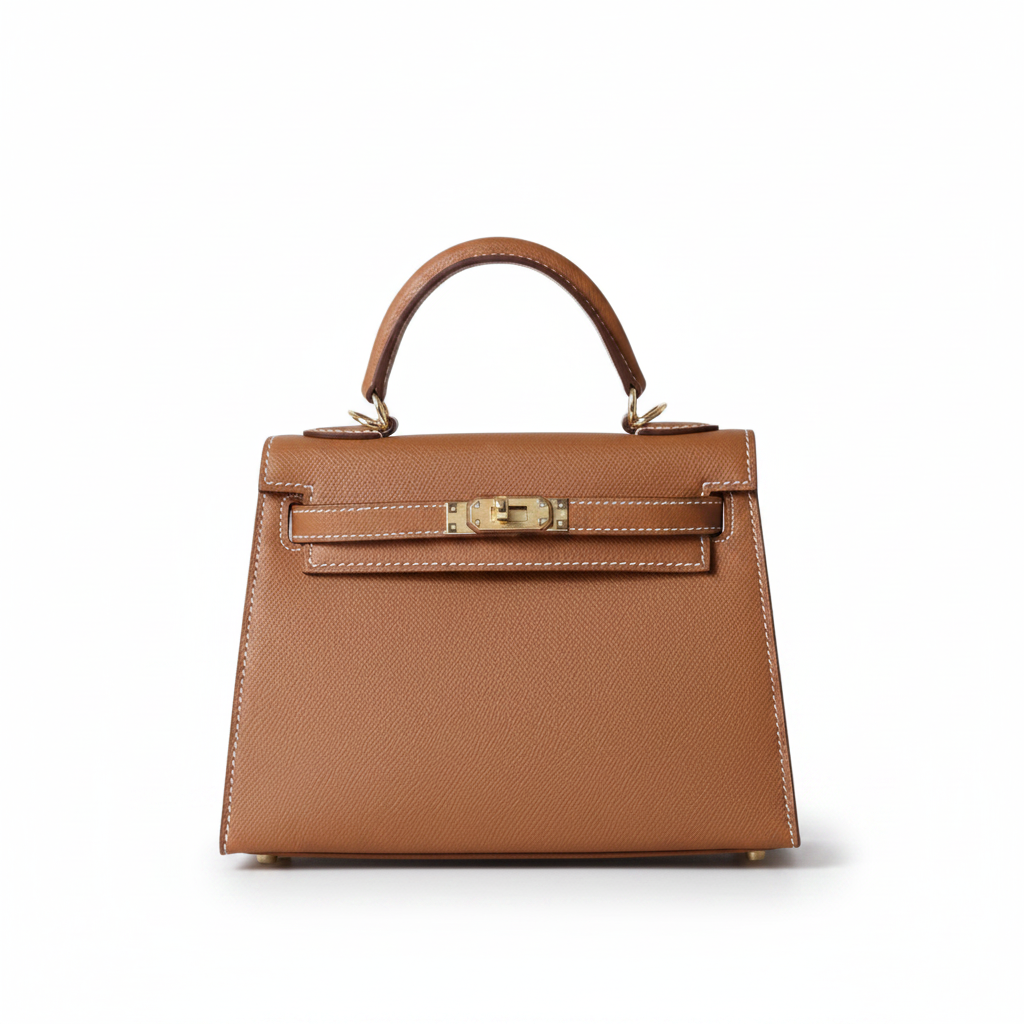 Leather Shoulder Bag – Lock Closure Crossbody
