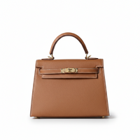 Leather Shoulder Bag – Lock Closure Crossbody